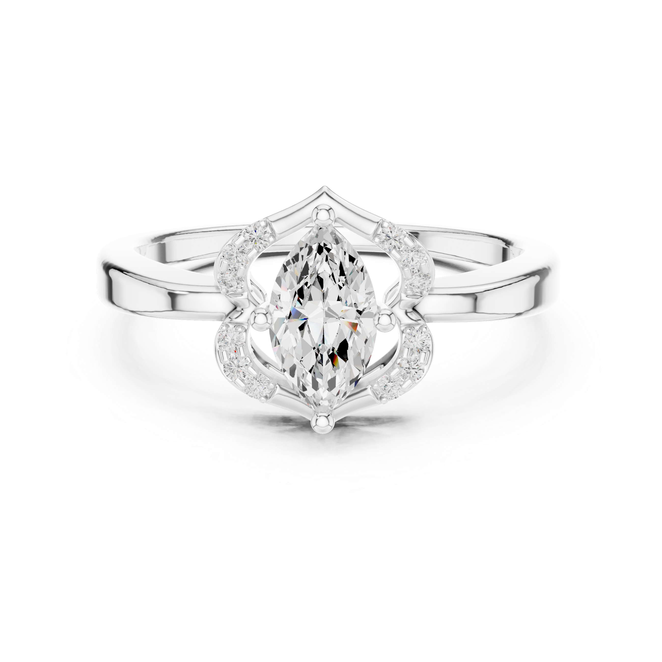 0.6 CT Marquise & Round Lab Grown Diamond Ring | WOKE