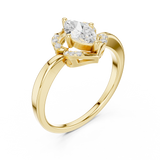 0.6 CT Marquise & Round Lab Grown Diamond Ring | WOKE