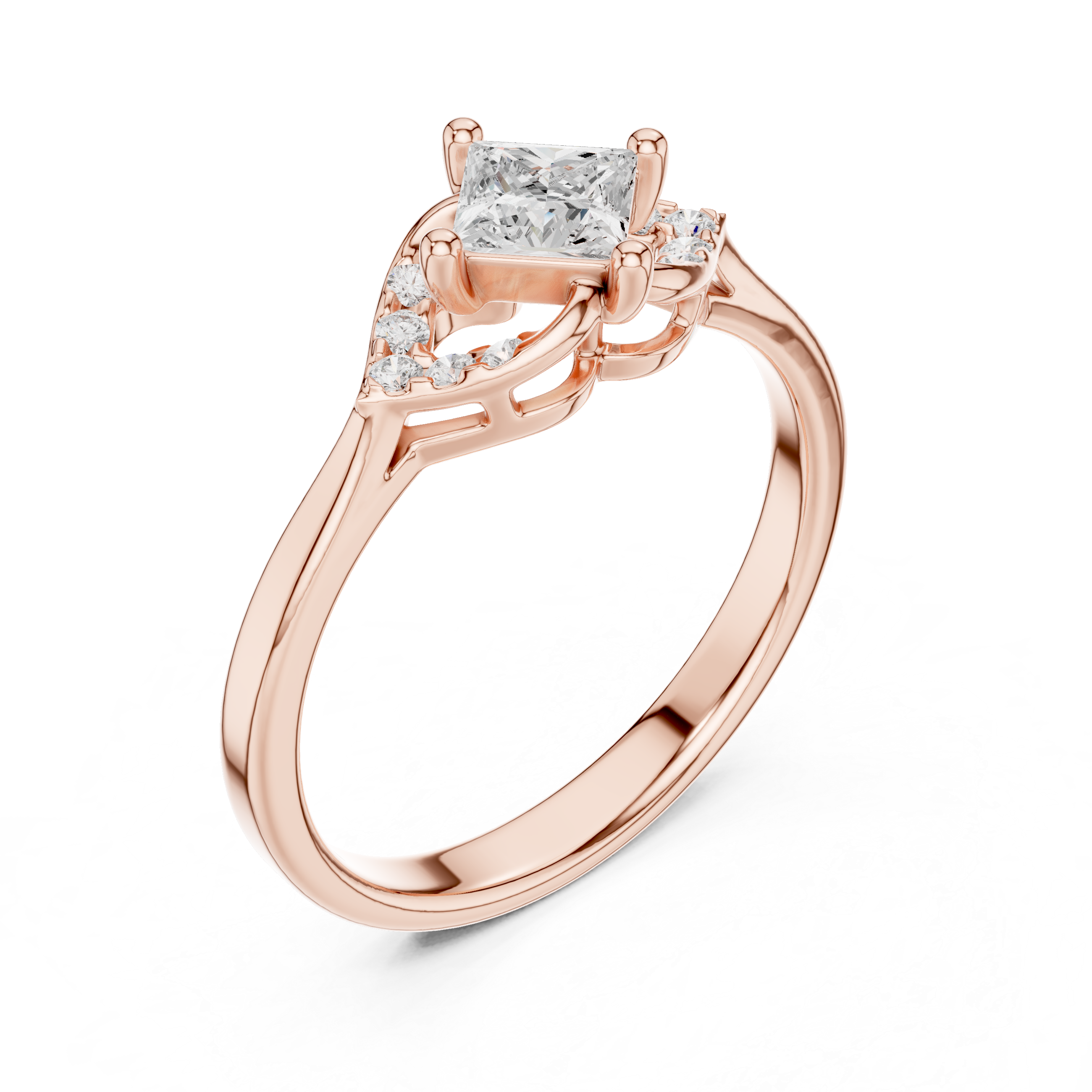 0.466 CT Princess Lab Grown Diamond Ring | WOKE