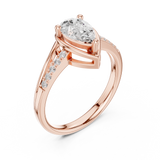 0.9 CT Pear & Round Lab Grown Diamond Ring | WOKE