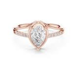 0.9 CT Pear & Round Lab Grown Diamond Ring | WOKE