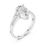 0.9 CT Pear & Round Lab Grown Diamond Ring | WOKE