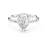 0.9 CT Pear & Round Lab Grown Diamond Ring | WOKE