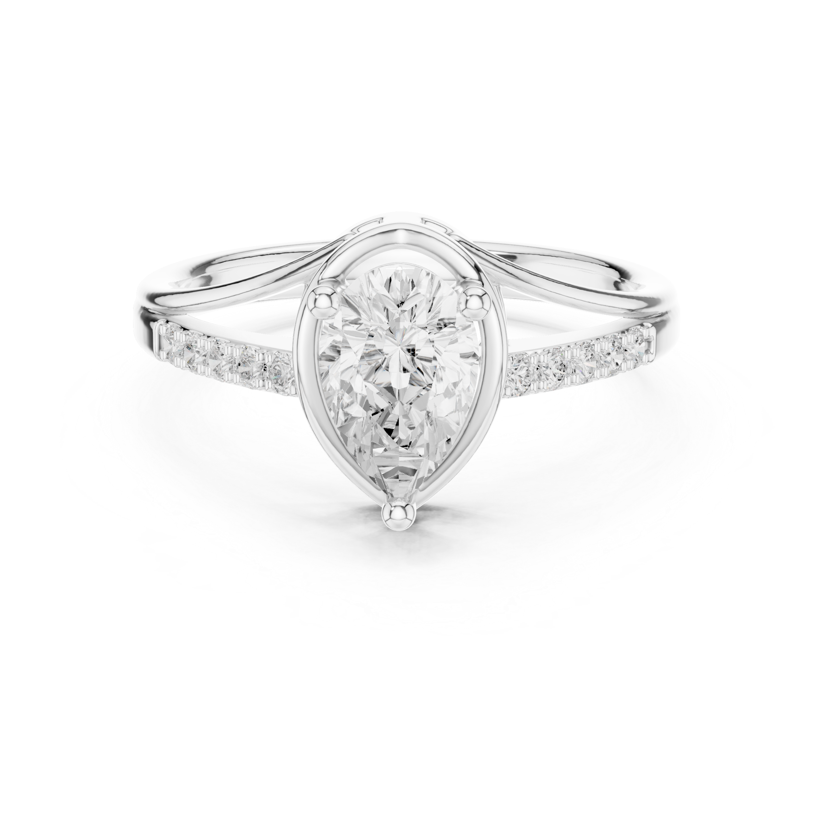 0.9 CT Pear & Round Lab Grown Diamond Ring | WOKE