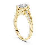 0.9 CT Pear & Round Lab Grown Diamond Ring | WOKE