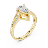 0.9 CT Pear & Round Lab Grown Diamond Ring | WOKE