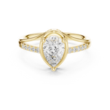 0.9 CT Pear & Round Lab Grown Diamond Ring | WOKE