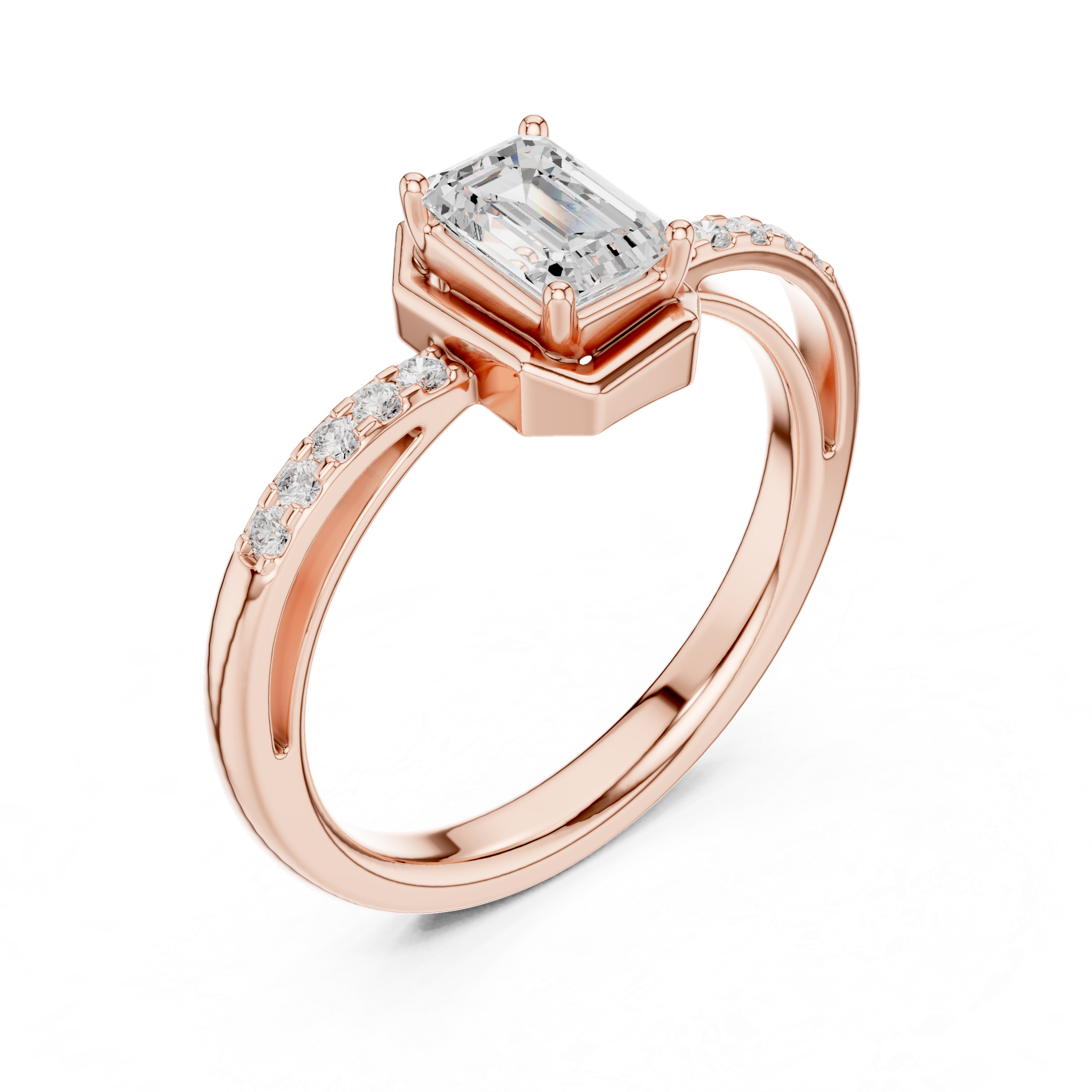 0.69 CT Emerald Lab Grown Diamond Ring | WOKE