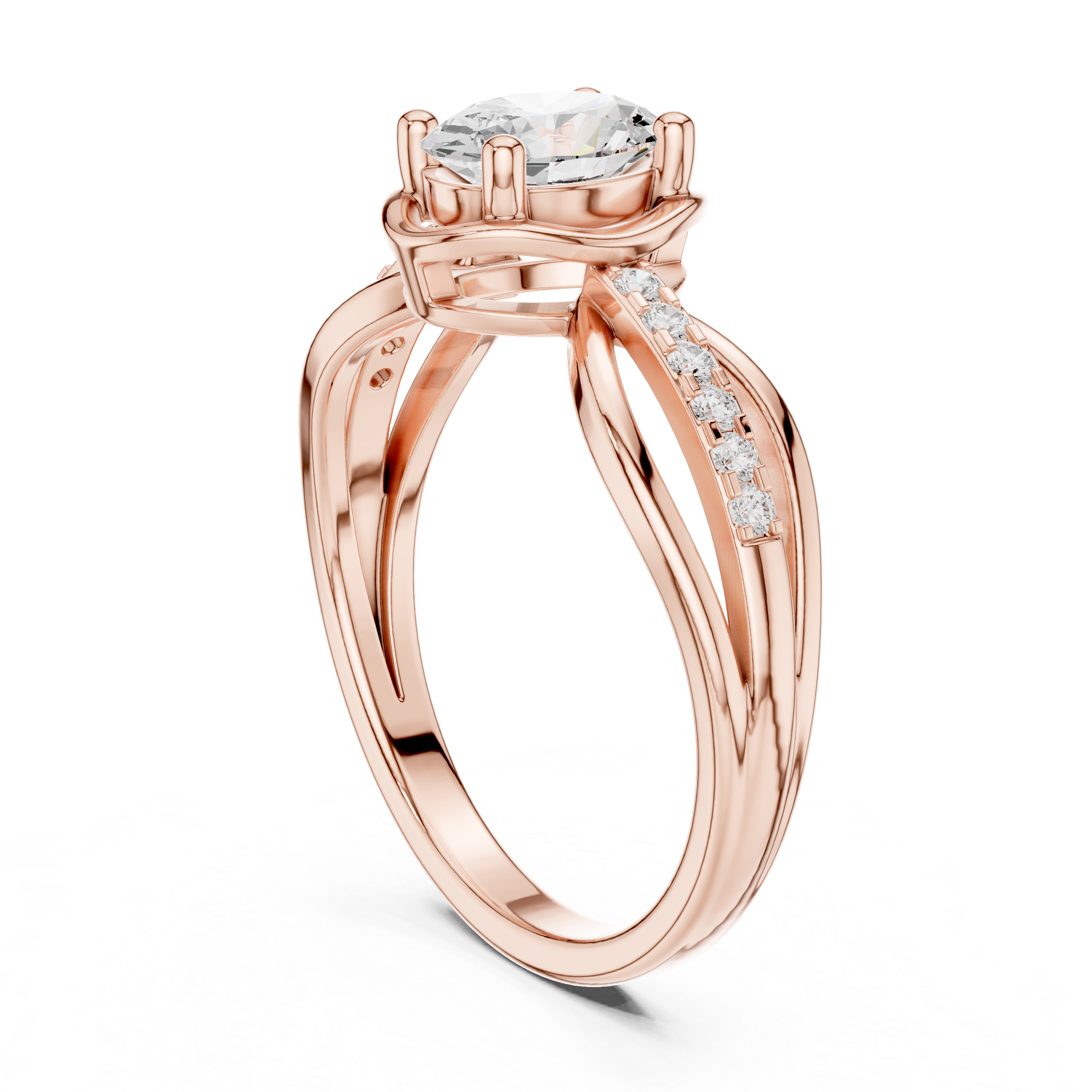 0.798 CT Oval & Round Lab Grown Diamond Ring | WOKE