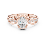 0.798 CT Oval & Round Lab Grown Diamond Ring | WOKE