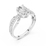 0.798 CT Oval & Round Lab Grown Diamond Ring | WOKE