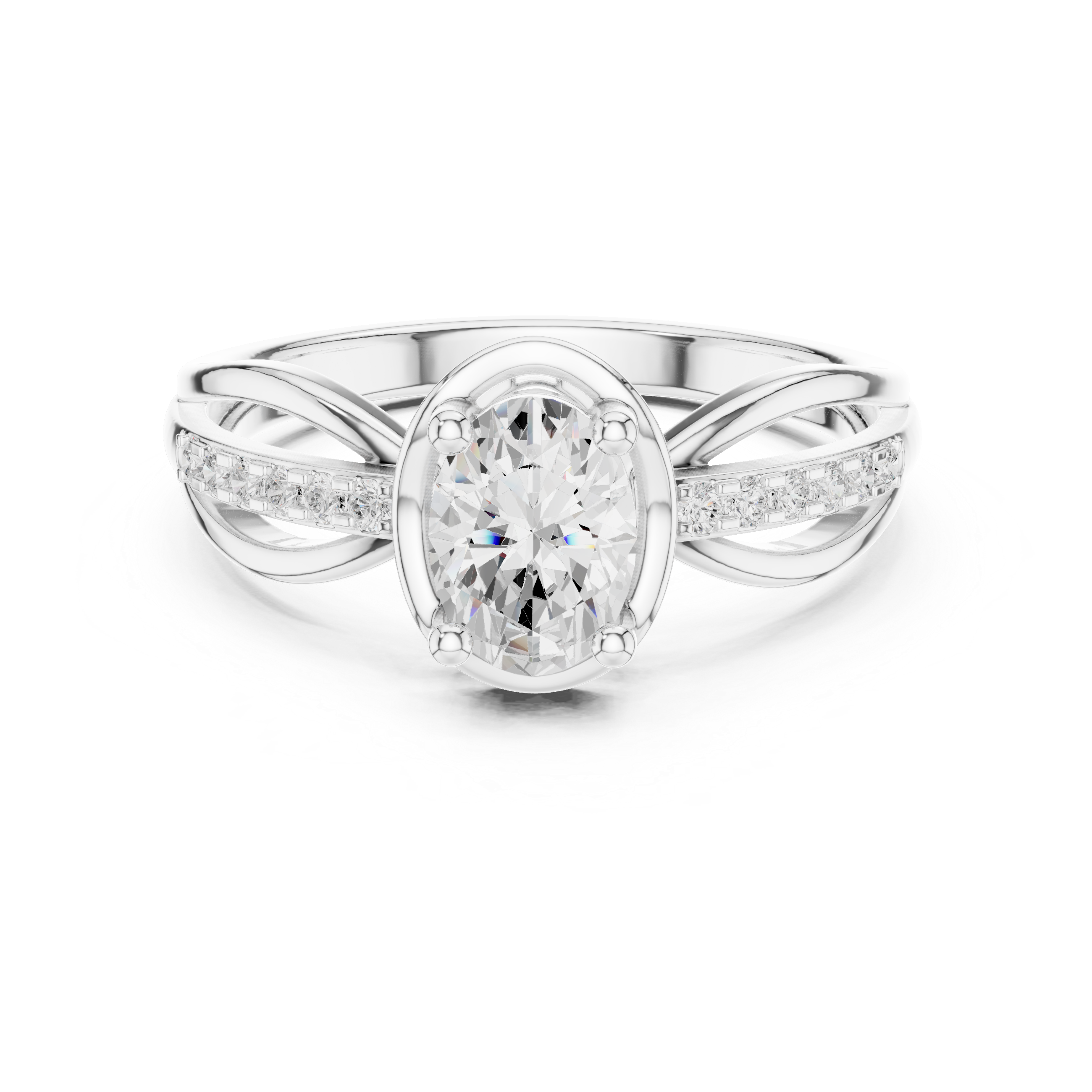 0.798 CT Oval & Round Lab Grown Diamond Ring | WOKE