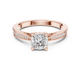0.084 CT Cushion square & Round Lab Grown Diamond Ring | WOKE