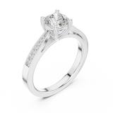 0.084 CT Cushion square & Round Lab Grown Diamond Ring | WOKE