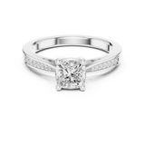 0.084 CT Cushion square & Round Lab Grown Diamond Ring | WOKE