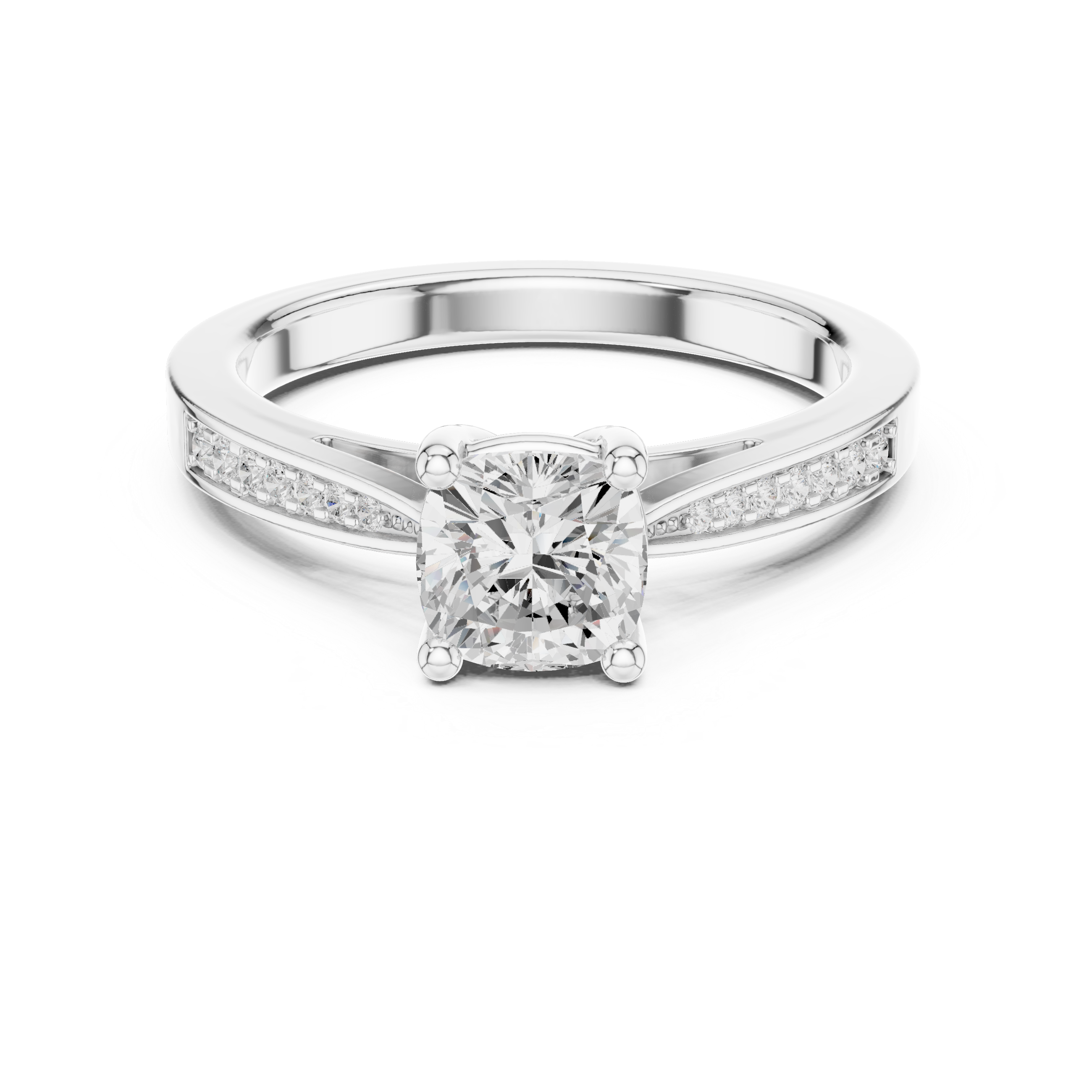 0.084 CT Cushion square & Round Lab Grown Diamond Ring | WOKE