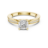 0.084 CT Cushion square & Round Lab Grown Diamond Ring | WOKE