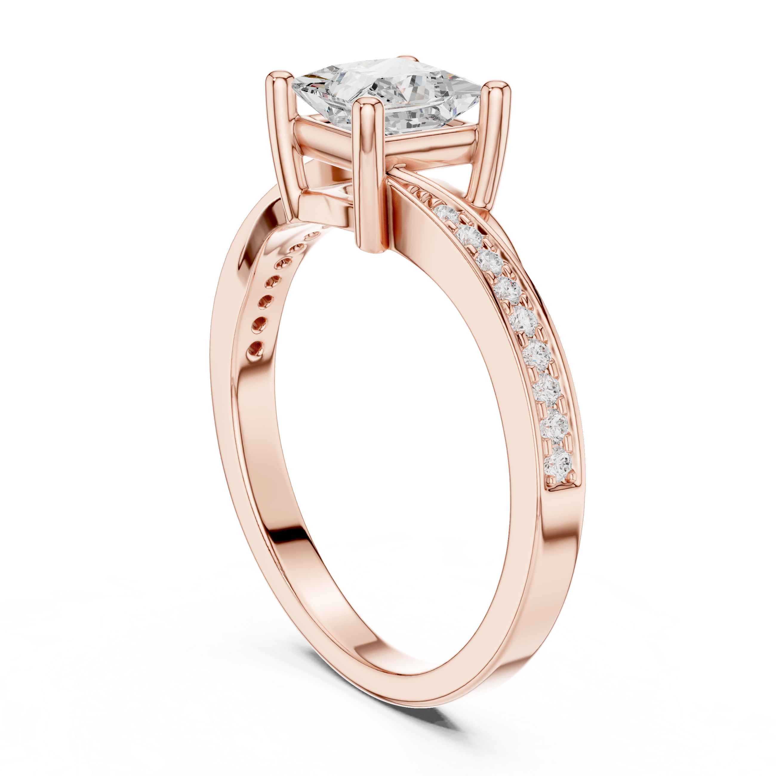 0.12 CT Princess & Round Lab Grown Diamond Ring | WOKE