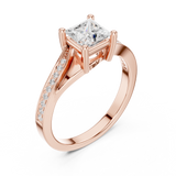 0.12 CT Princess & Round Lab Grown Diamond Ring | WOKE