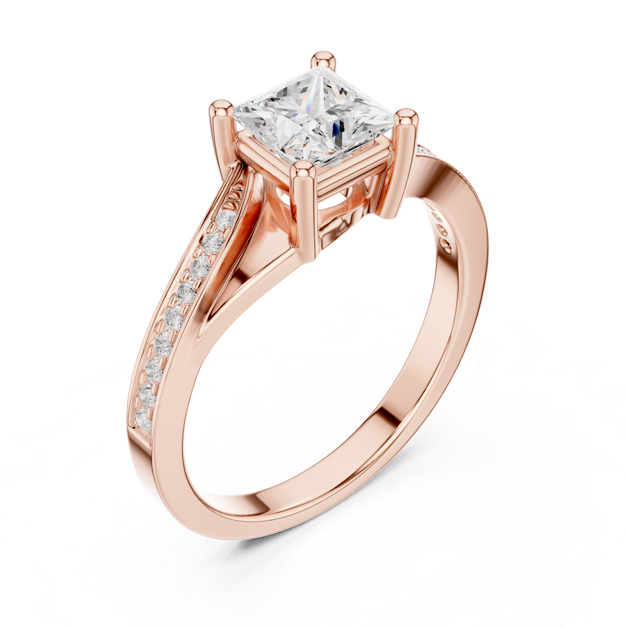 0.12 CT Princess & Round Lab Grown Diamond Ring | WOKE
