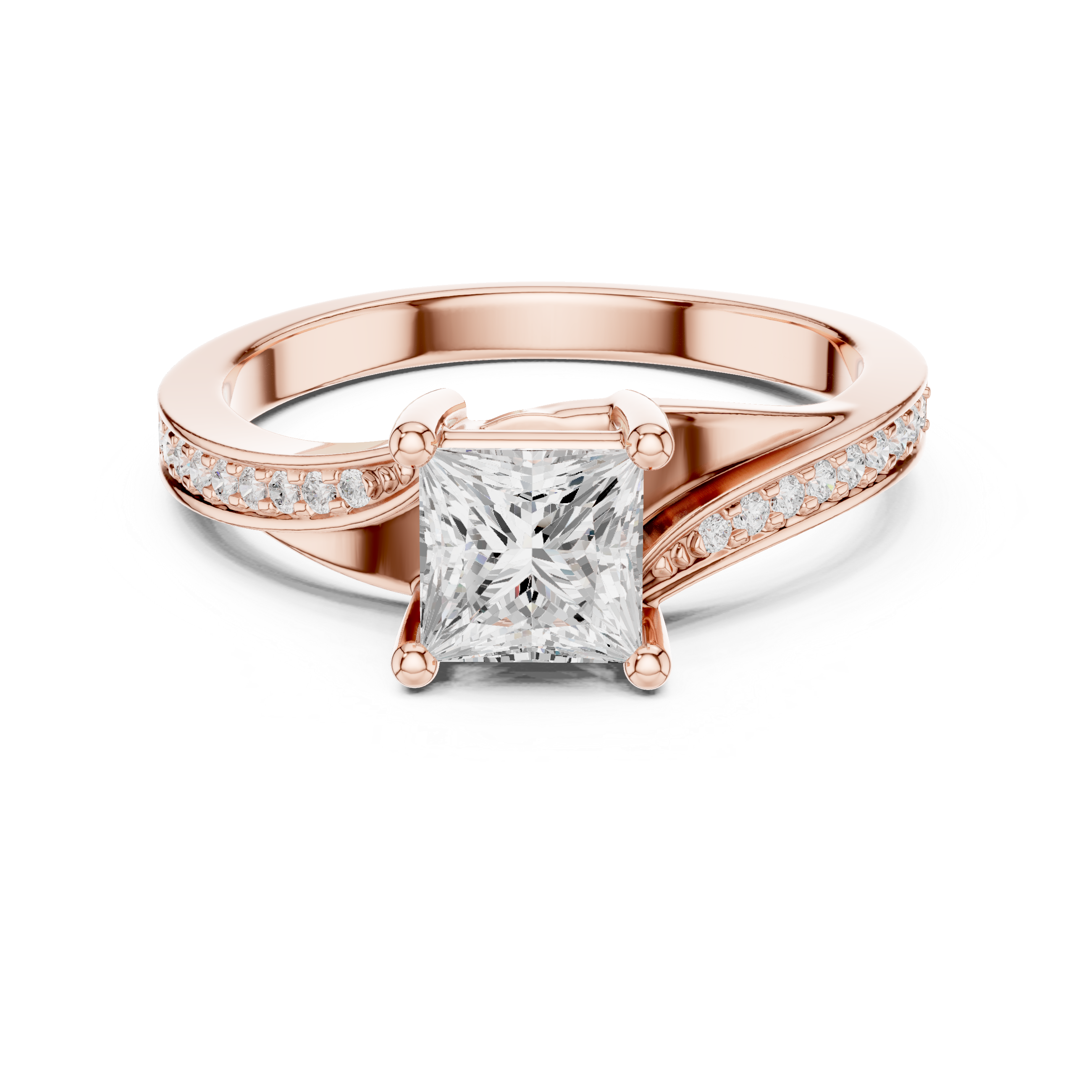 0.12 CT Princess & Round Lab Grown Diamond Ring | WOKE