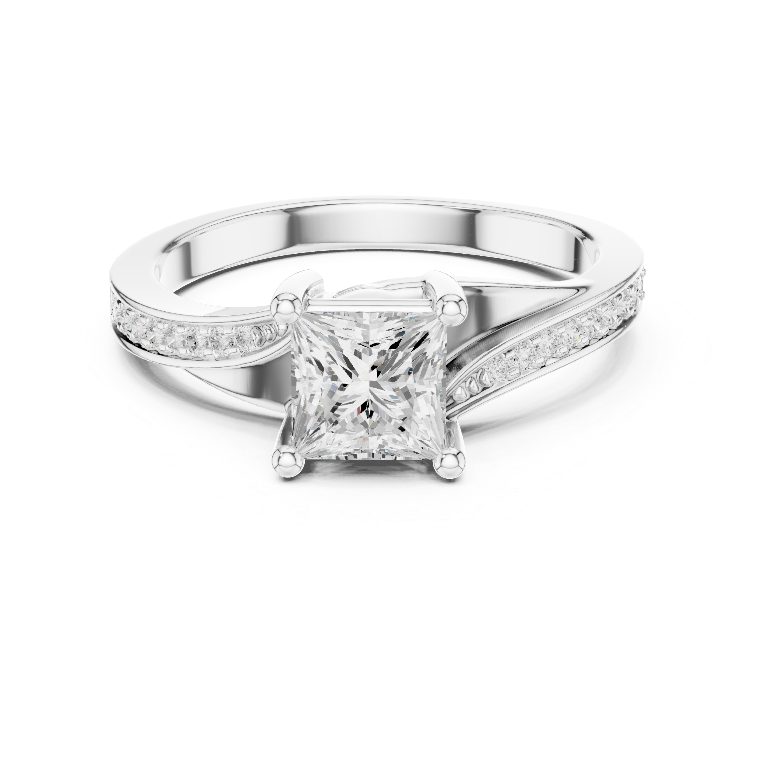 0.12 CT Princess & Round Lab Grown Diamond Ring | WOKE