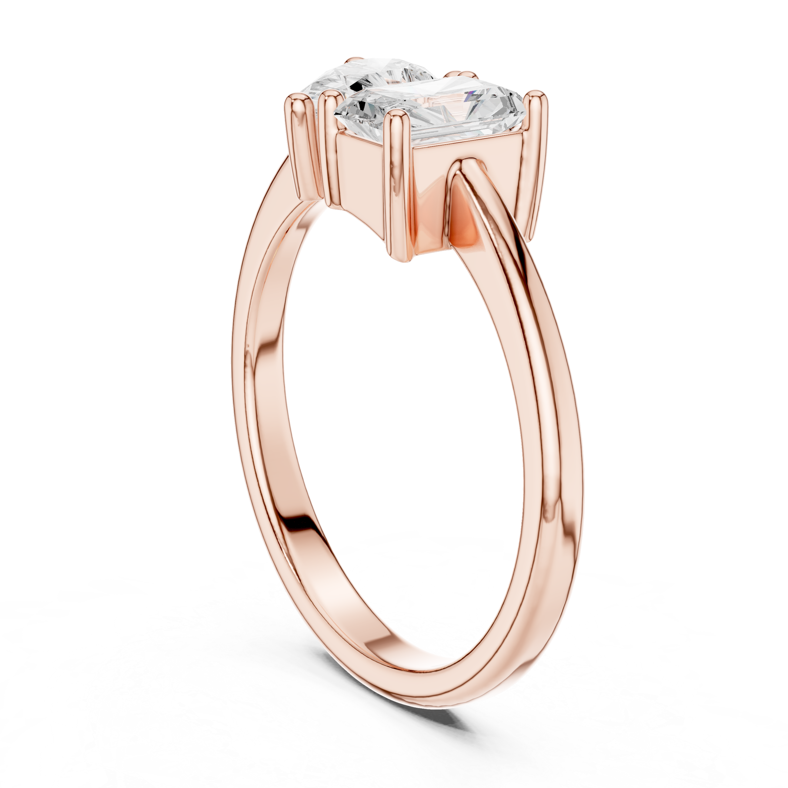 1.14 CT Pear & Radiant Lab Grown Diamond Ring | WOKE