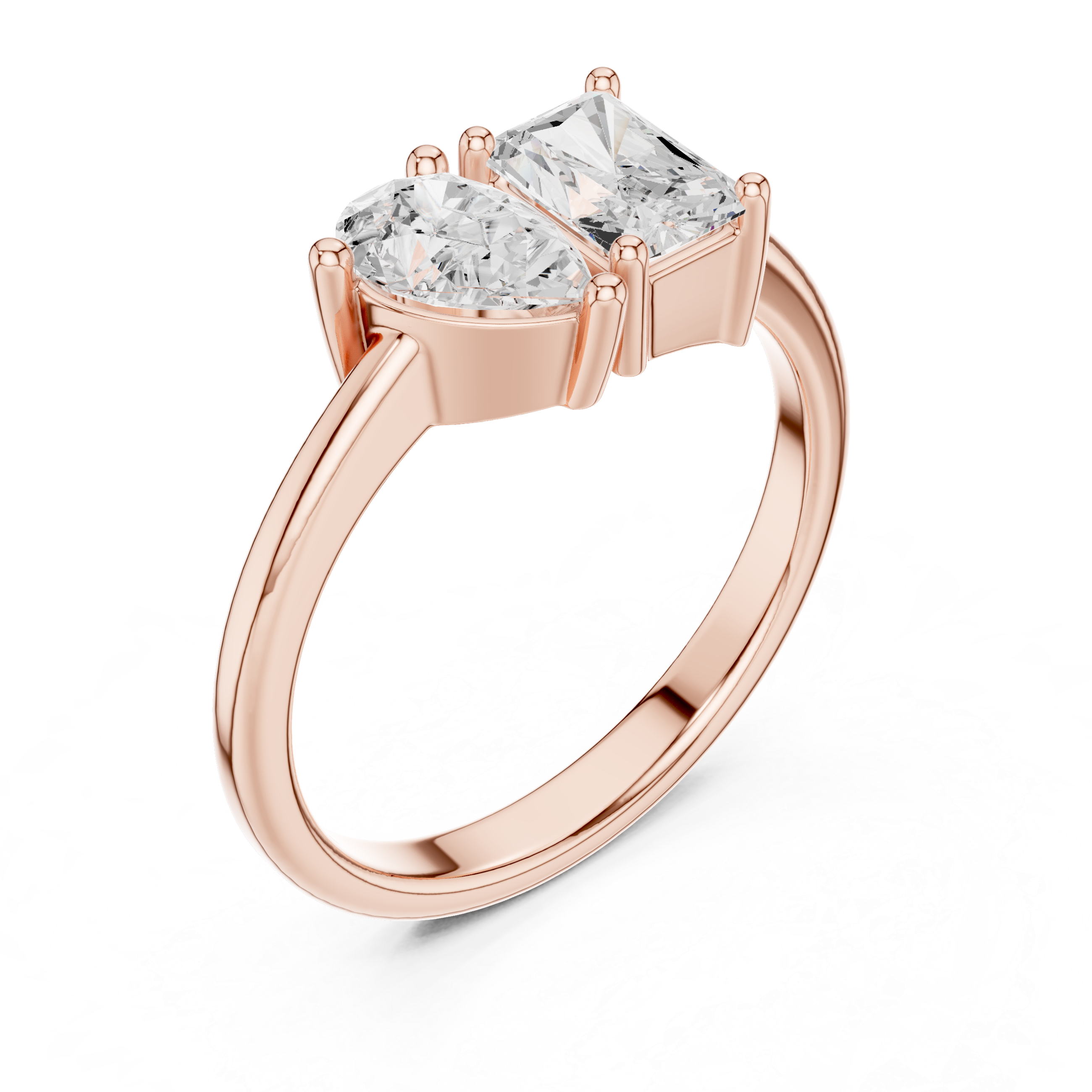 1.14 CT Pear & Radiant Lab Grown Diamond Ring | WOKE