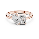 1.14 CT Pear & Radiant Lab Grown Diamond Ring | WOKE