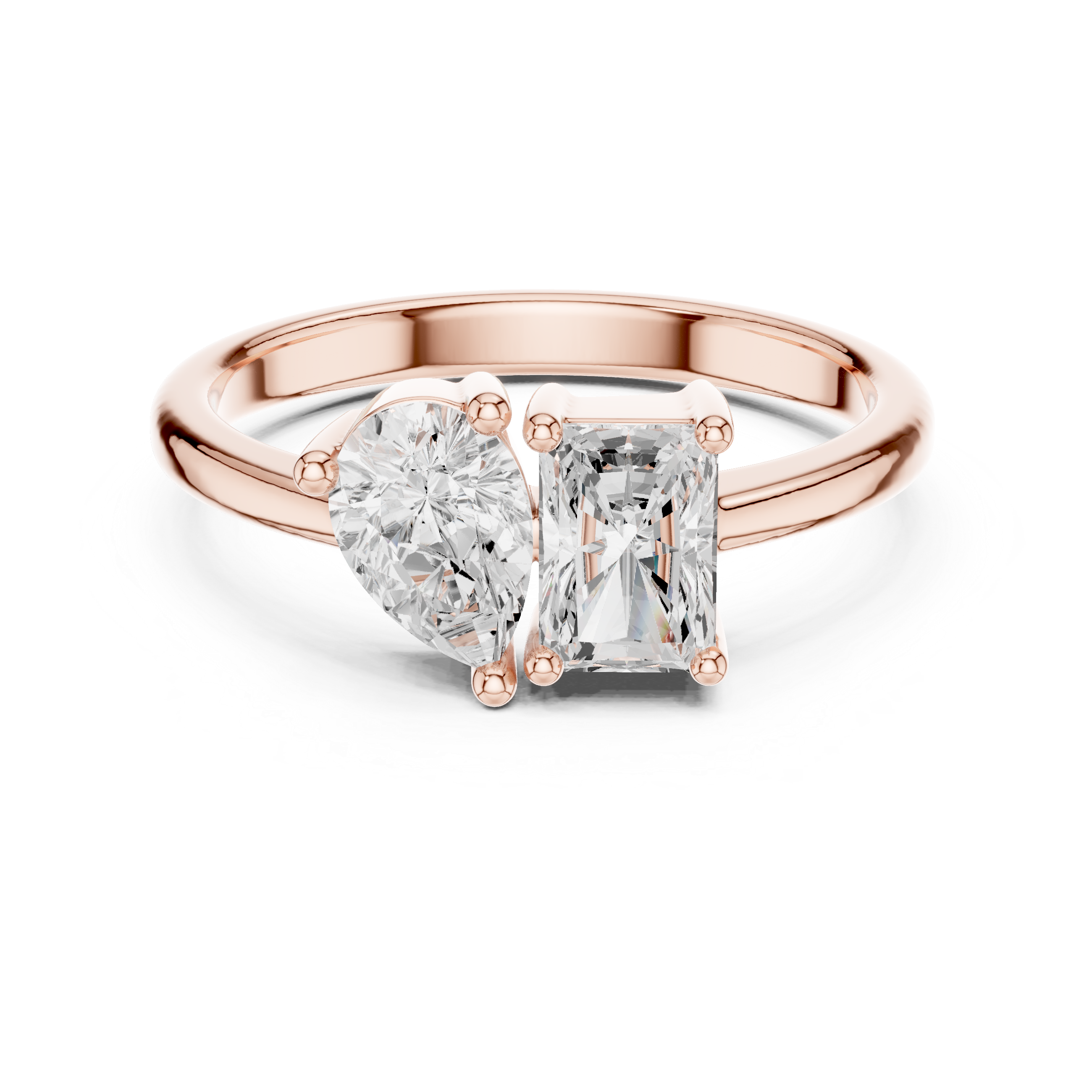 1.14 CT Pear & Radiant Lab Grown Diamond Ring | WOKE