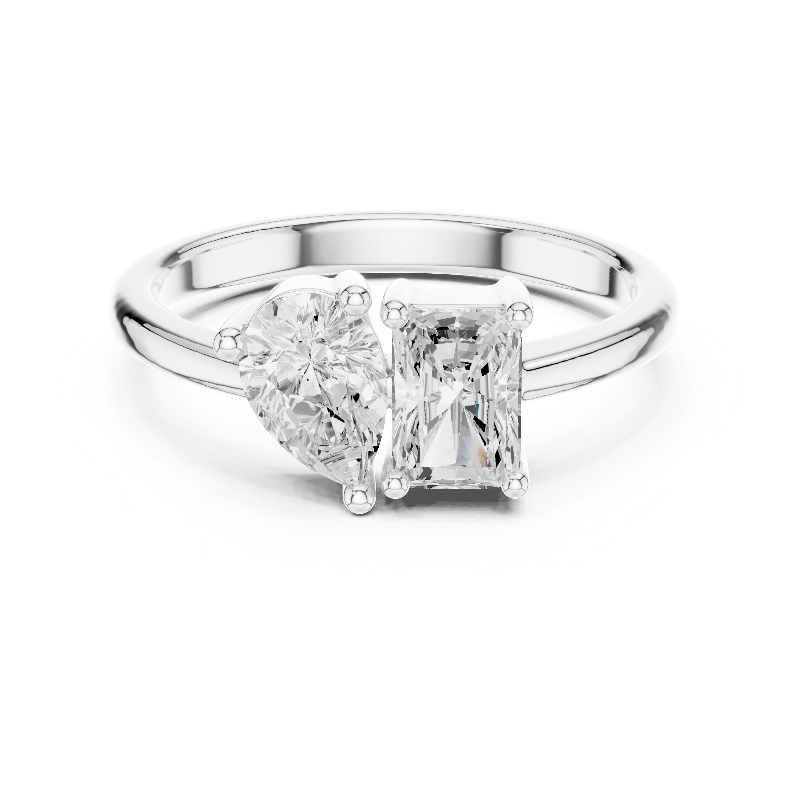 1.14 CT Pear & Radiant Lab Grown Diamond Ring | WOKE