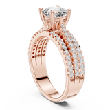 0.7 CT Cushion square & Round Lab Grown Diamond Ring | WOKE