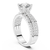 0.7 CT Cushion square & Round Lab Grown Diamond Ring | WOKE