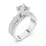 0.7 CT Cushion square & Round Lab Grown Diamond Ring | WOKE