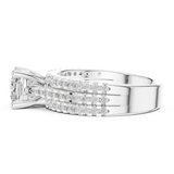 0.7 CT Cushion square & Round Lab Grown Diamond Ring | WOKE