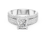 0.7 CT Cushion square & Round Lab Grown Diamond Ring | WOKE