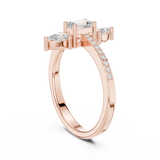 0.698 CT Round Pear & Emerald  Lab Grown Diamond Ring | WOKE