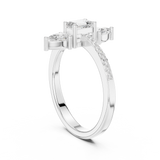 0.698 CT Round Pear & Emerald  Lab Grown Diamond Ring | WOKE