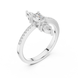 0.698 CT Round Pear & Emerald  Lab Grown Diamond Ring | WOKE