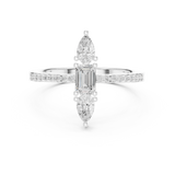0.698 CT Round Pear & Emerald  Lab Grown Diamond Ring | WOKE