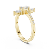 0.698 CT Round Pear & Emerald  Lab Grown Diamond Ring | WOKE