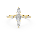 0.698 CT Round Pear & Emerald  Lab Grown Diamond Ring | WOKE