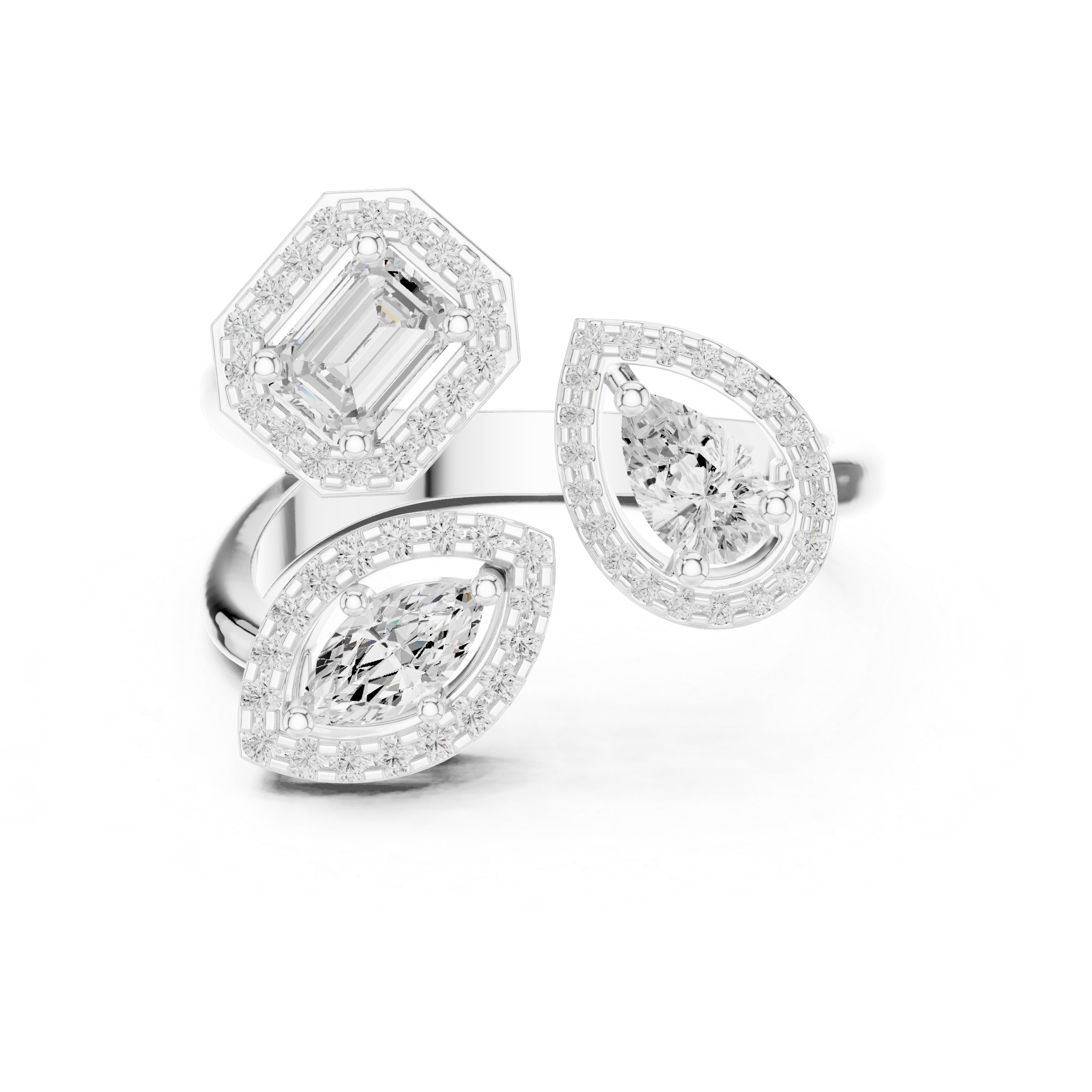 0.92 CT Marquise Round Pear & Emerald  Lab Grown Diamond Ring | WOKE
