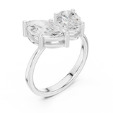 2.03 CT Marquise  &  oval Lab Grown Diamond Ring | WOKE