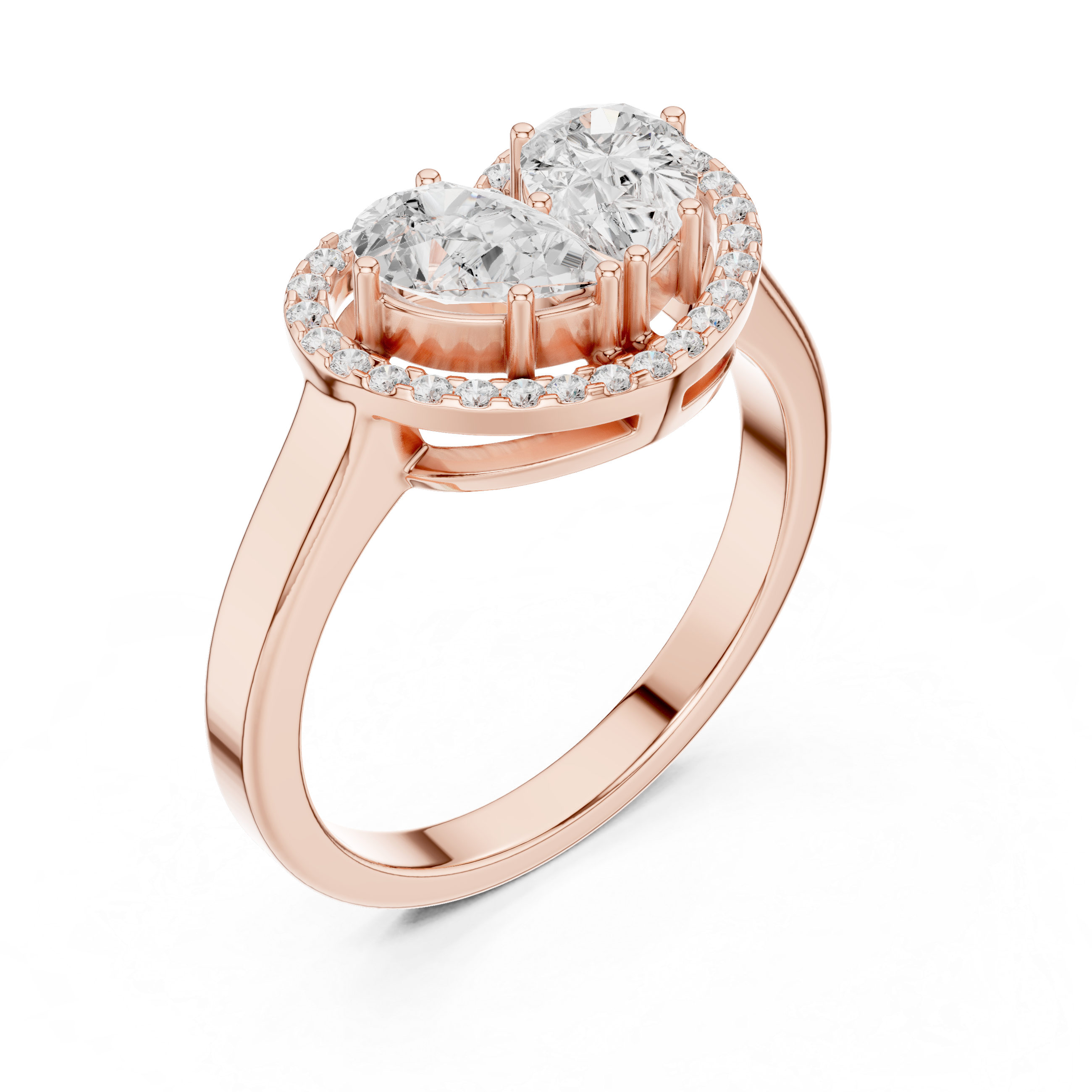 1.02 CT Pear & Round Lab Grown Diamond Ring | WOKE