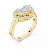 1.02 CT Pear & Round Lab Grown Diamond Ring | WOKE
