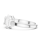 0.764CT Emerald  & Round Mossonite Ring | WOKE