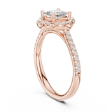 0.384 CT Cushion  & Round Mossonite Ring | WOKE