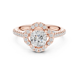 0.384 CT Cushion  & Round Mossonite Ring | WOKE