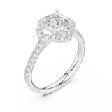 0.384 CT Cushion  & Round Mossonite Ring | WOKE